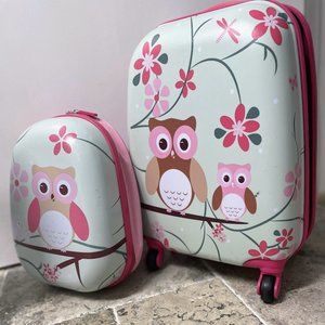 Girls 2Pcs Carry On Luggage Set |Backpack & Rolling Suitcase